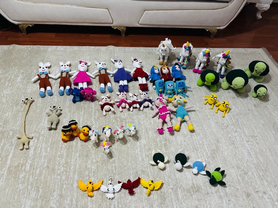 Renkli Örgü El Yapımı Oyuncaklar Seti - Görsel 3