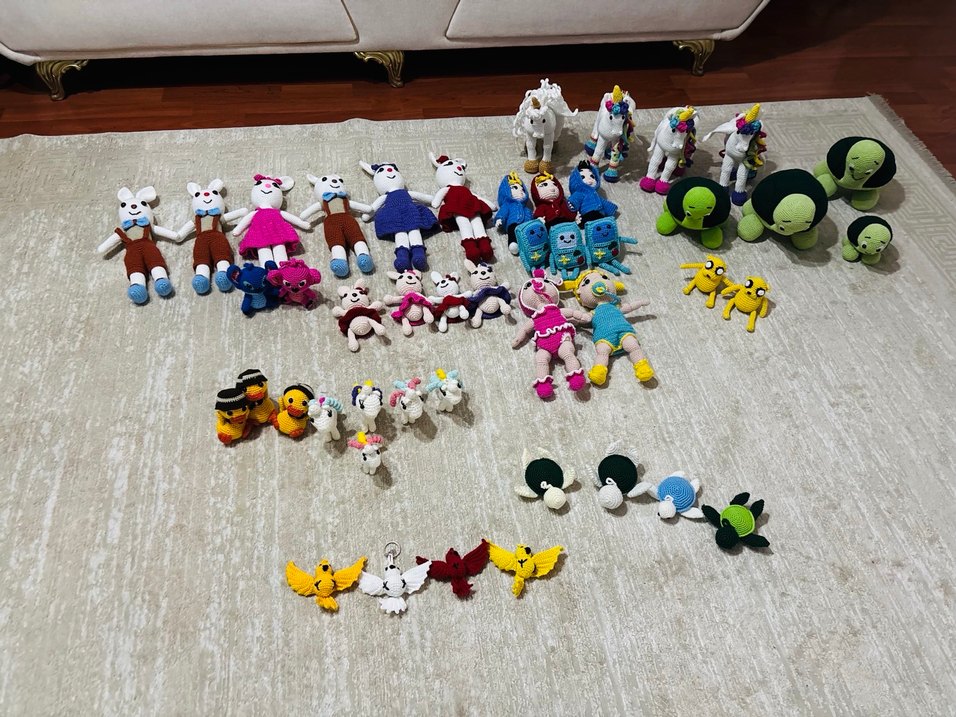 Renkli Örgü El Yapımı Oyuncaklar Seti - Görsel 2