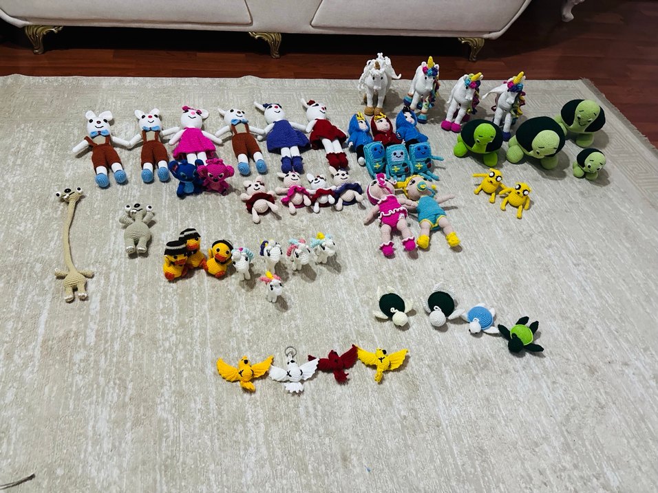 Renkli Örgü El Yapımı Oyuncaklar Seti - Görsel 5