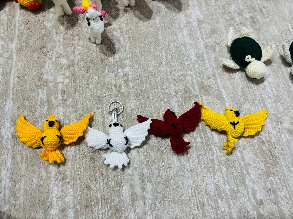 Satılık Örgü Renkli Bohem Kadın Anahtarlık - Görsel 3