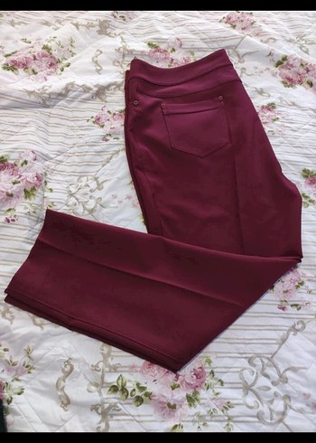Diğer Bordo Kadın Uzun Kumaş Pantolon