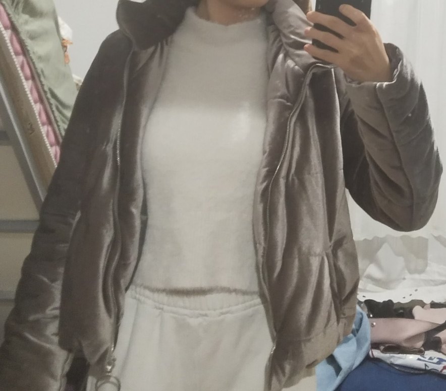 Gri Kadın Midi Boy Sıcak Ceket - Görsel 2