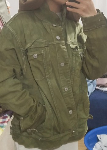 Düğmeli Haki Kadın Ceket - Görsel 2