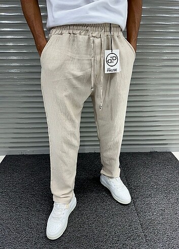 Erkek jogger baggy keten pantolon 