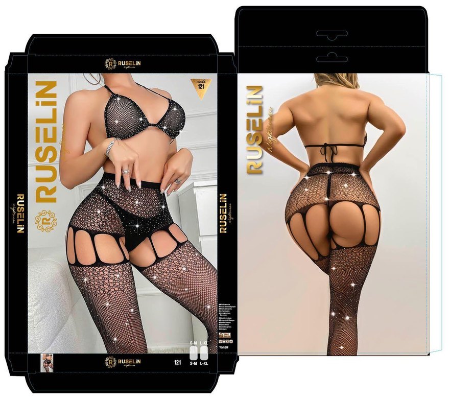 Kırmızı Dantelli vücut çorapları - Görsel 4