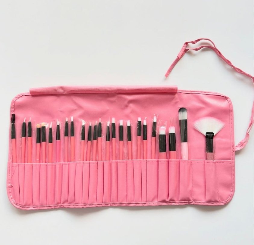 Renkli Kırmızı Makyaj Fırça Seti 24 lu renkler mevcuttur - Görsel 5