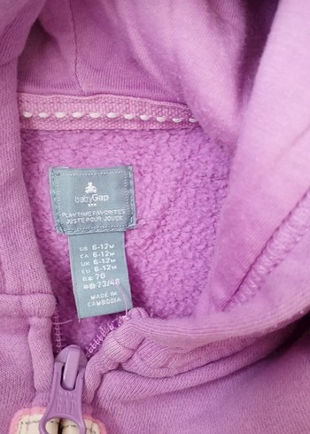 Kız Çocuk Mor Kapüşonlu Fermuarlı Sweatshirt - Görsel 2