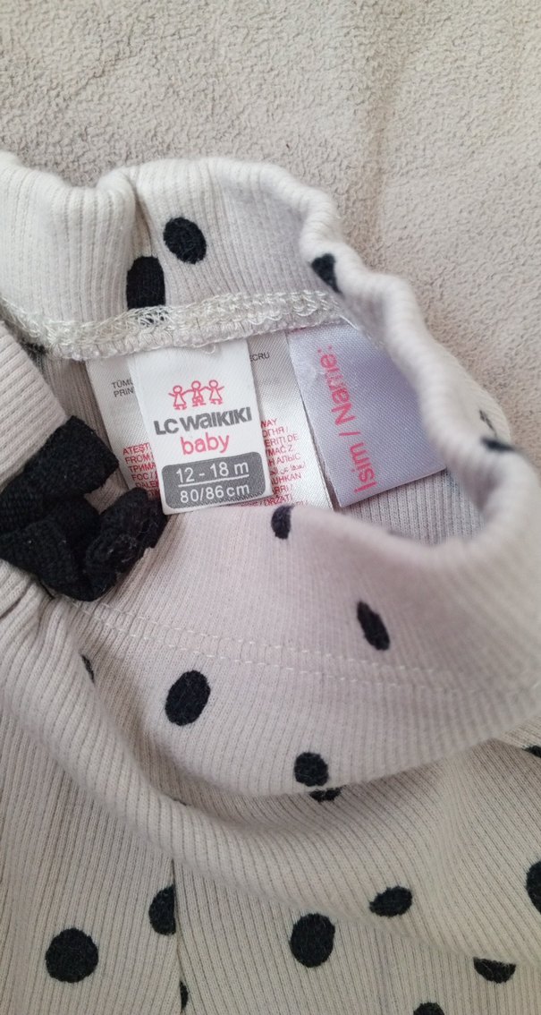 Puantiye Desenli Düğmeli Kız Tayt - Görsel 2