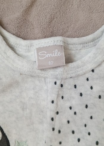 Gri Uzun Kollu Kadife Bebek Tulum - Görsel 2