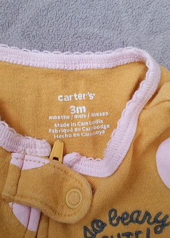 Sarı Puantiyeli Fermuarlı Bebek Tulumu - Görsel 2