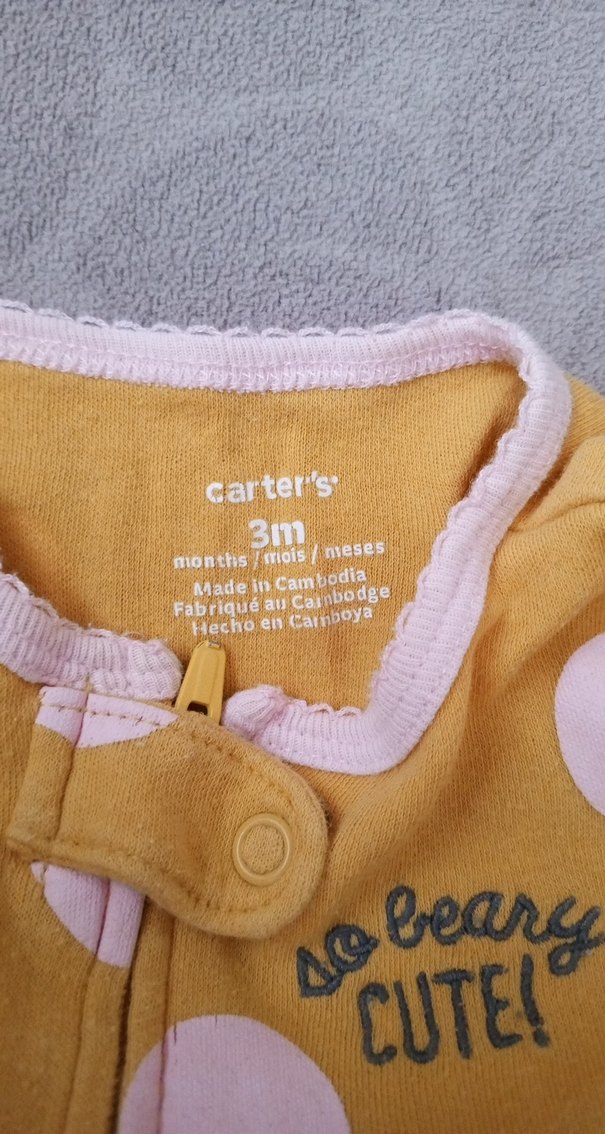 Sarı Puantiyeli Fermuarlı Bebek Tulumu - Görsel 2