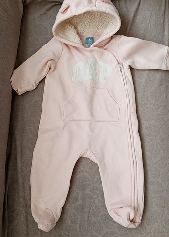 Kapüşonlu Pembe Bebek Tulum
