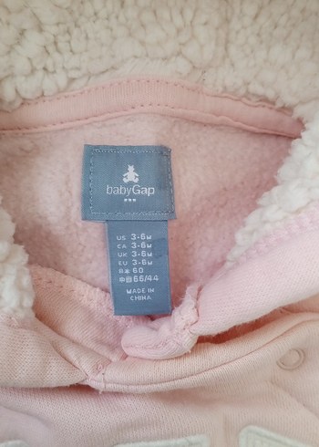 Gap Kapüşonlu Pembe Bebek Tulum