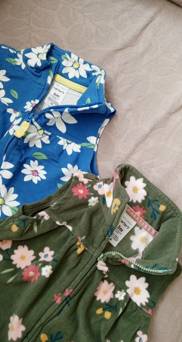 Kız Çocuk Renkli Çiçek Desenli Fermuarlı Yelek - Görsel 2