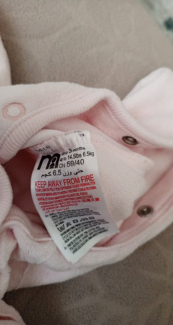 Düğmeli Pembe Nakışlı Bebek Tulumu - Görsel 2