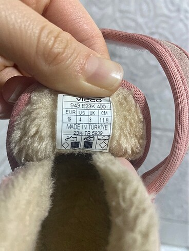 19 Beden pembe Renk Koz bebek ayakkabı