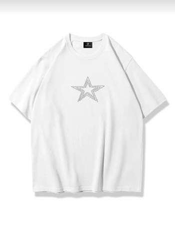 Basic taş baskılı T-shirt