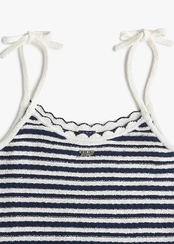 Tommy Hilfiger İnce Askılı Çizgili Örme Elbise