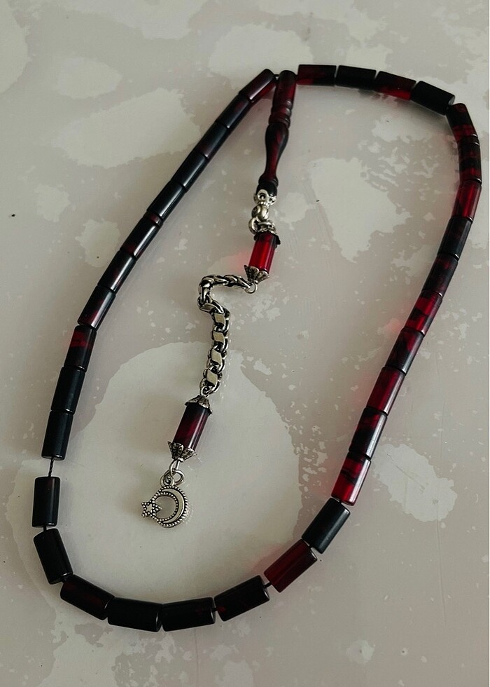 Kesme kehribar gümüş püsküllü - Görsel 2