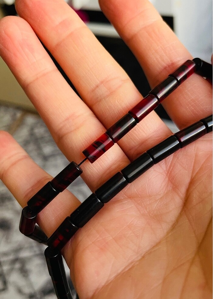 Kesme kehribar gümüş püsküllü - Görsel 3