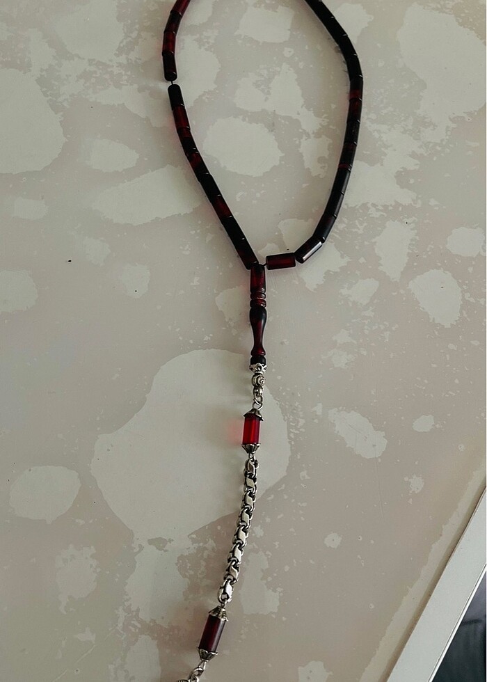 Kesme kehribar gümüş püsküllü - Görsel 4