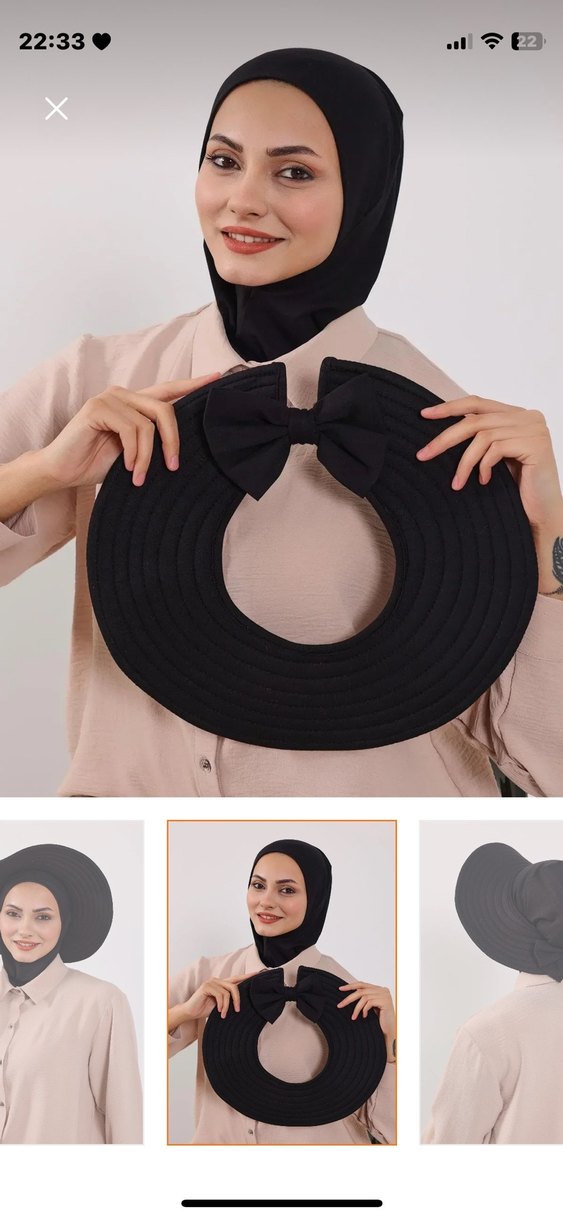 Tasarım kadın penye şapka ve penye boyunluklu bonesi - Görsel 2