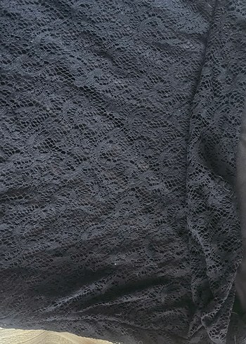 Siyah Dantel Uzun Kollu Midi Elbise - Görsel 8