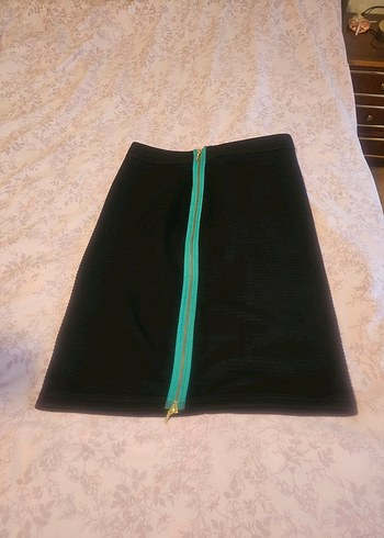 Fermuarlı Siyah Midi Etek - Görsel 2