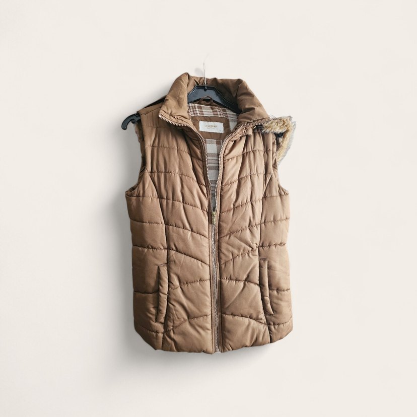 Kürklü Kapüşonlu Yelek - Görsel 4