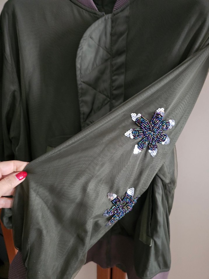 Owersize Pul Nakışlı Tül kumaş - Görsel 3