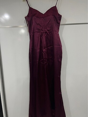 38 Beden Bordo Abiye Elbise