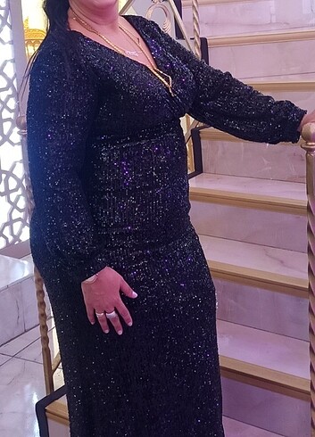 Siyah payet elbise