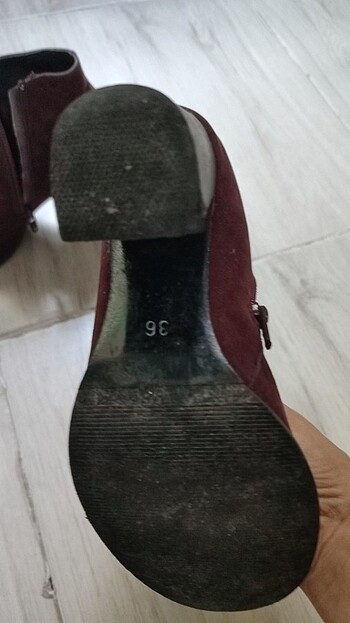 36 Beden bordo Renk Topuklu bot