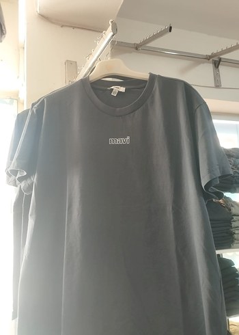Mavi Gri Baskılı Bayan T-shirt