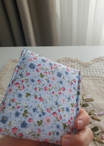 Mango Mavi Çiçek Desenli Vintage Kadın Cüzdanı