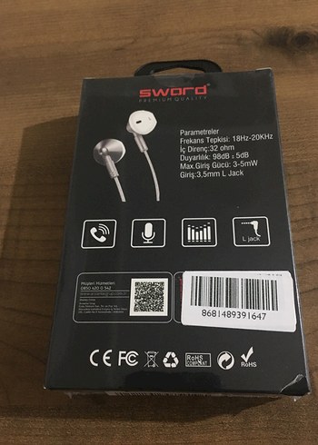 Sword Beyaz Kulak İçi Kulaklık - Görsel 2