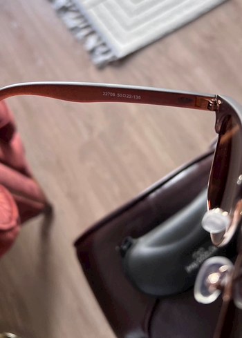 Şeffaf Detaylı Kahverengi Kadın Güneş Gözlüğü - Görsel 4