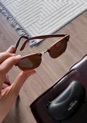 Şeffaf Detaylı Kahverengi Kadın Güneş Gözlüğü - Görsel 2