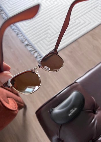 Şeffaf Detaylı Kahverengi Kadın Güneş Gözlüğü - Görsel 3