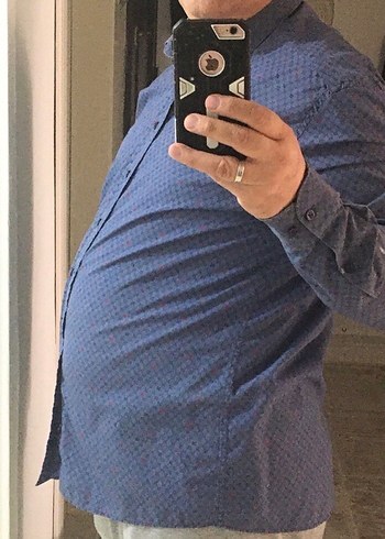 Gri Denim Erkek Gömlek Uzun Kollu - Görsel 2