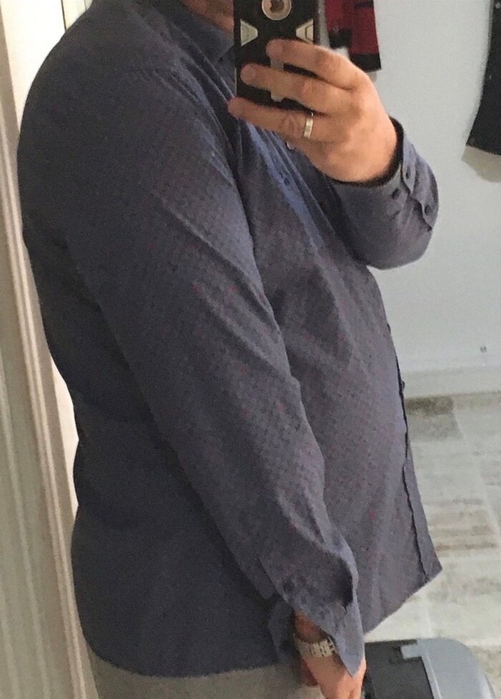 Gri Denim Erkek Gömlek Uzun Kollu - Görsel 3