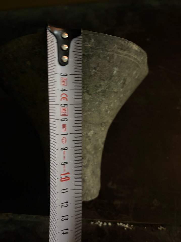 Gri Eski Metal Vazo - Görsel 3