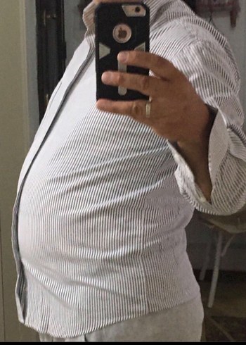 Gri Çizgili Uzun Kollu Erkek Gömlek - Görsel 2