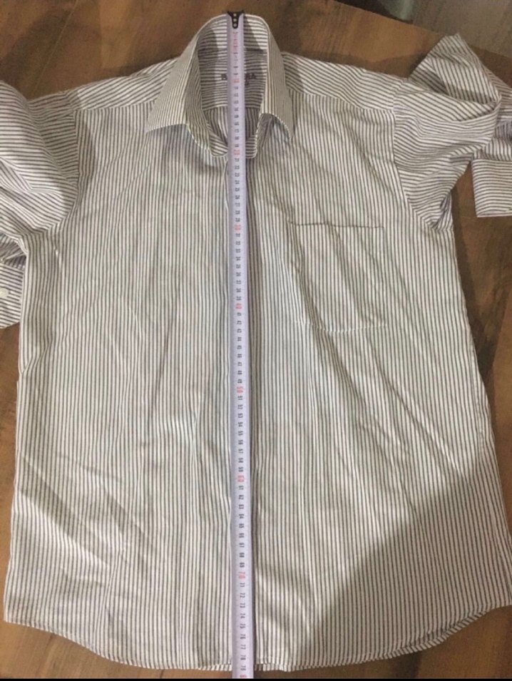 Gri Çizgili Uzun Kollu Erkek Gömlek - Görsel 5