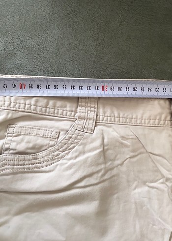 Bej Kadın Keten Kumaş Pantolon - Görsel 8