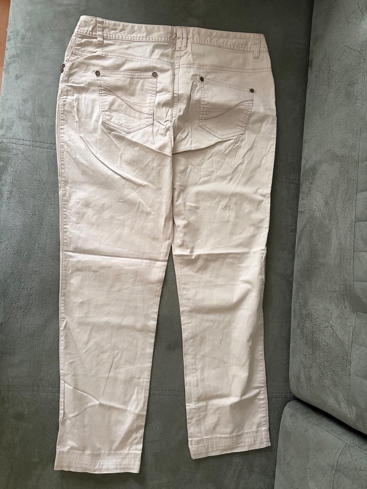 Bej Kadın Keten Kumaş Pantolon - Görsel 2