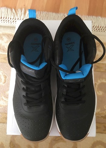 Mavi Siyah Spor Ayakkabı Velcro Bağcıklı