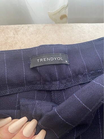 xs Beden Trendyolmilla çizgili pantolon lacivert