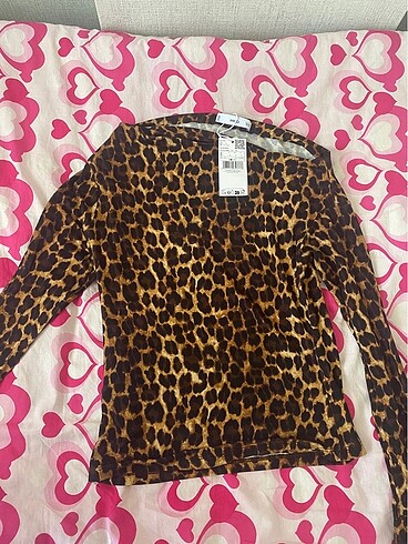 Mango Leopar asimetrik mango yaka bluz