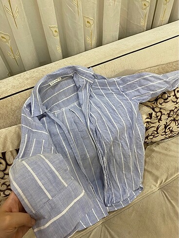 Çizgili oversize lcw gömlek